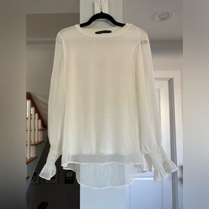 NWOT Zara - White Blouse - Size Large